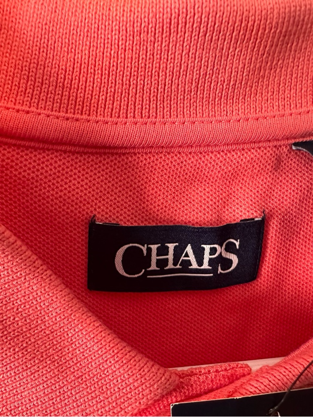 Chaps Men's Coral/Orange Polo Shirt - Picture 3 of 6